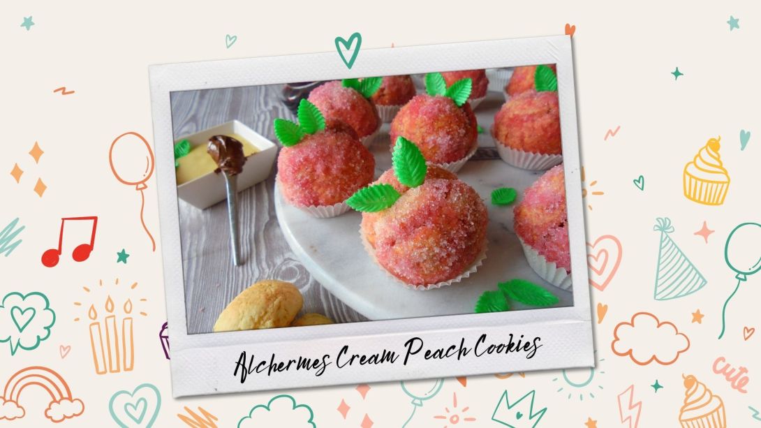 Dessert Recipe :: Cream Peach Cookies with Alchermes